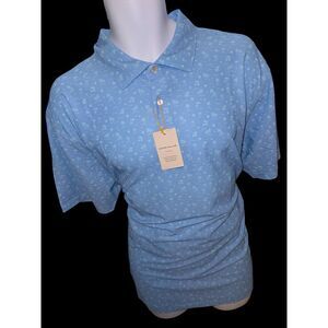 Peter Millar Crown Sport Summer Comfort XL Palm Tree Print Short Sleeve Polo New